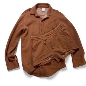 Brown Shirt and Shorts Set